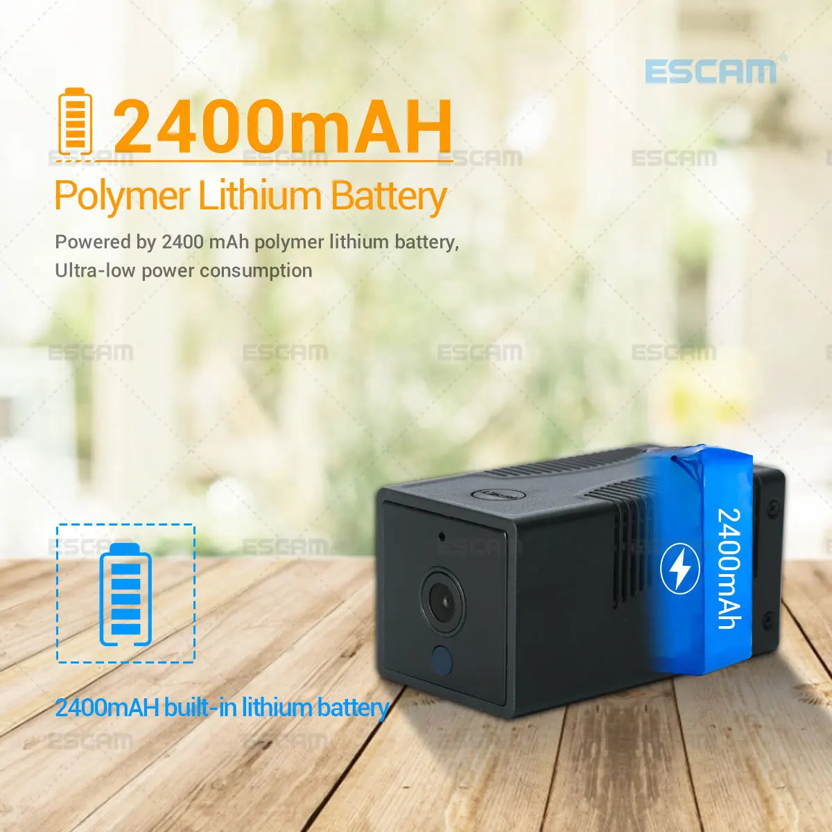 ESCAM G17 1080P Mini Wifi Camera Small Rechargeable Battery Powered Wireless CCTV Security Surveillance Camera Night Vision Cam