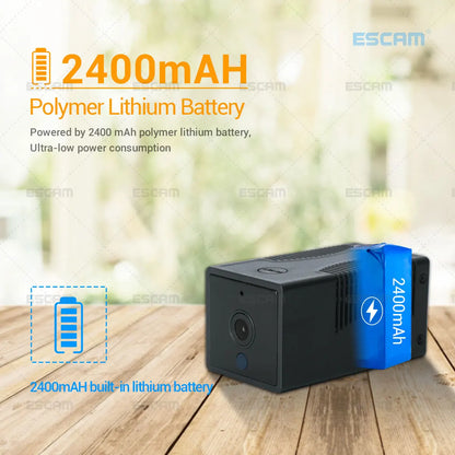 ESCAM G17 1080P Mini Wifi Camera Small Rechargeable Battery Powered Wireless CCTV Security Surveillance Camera Night Vision Cam