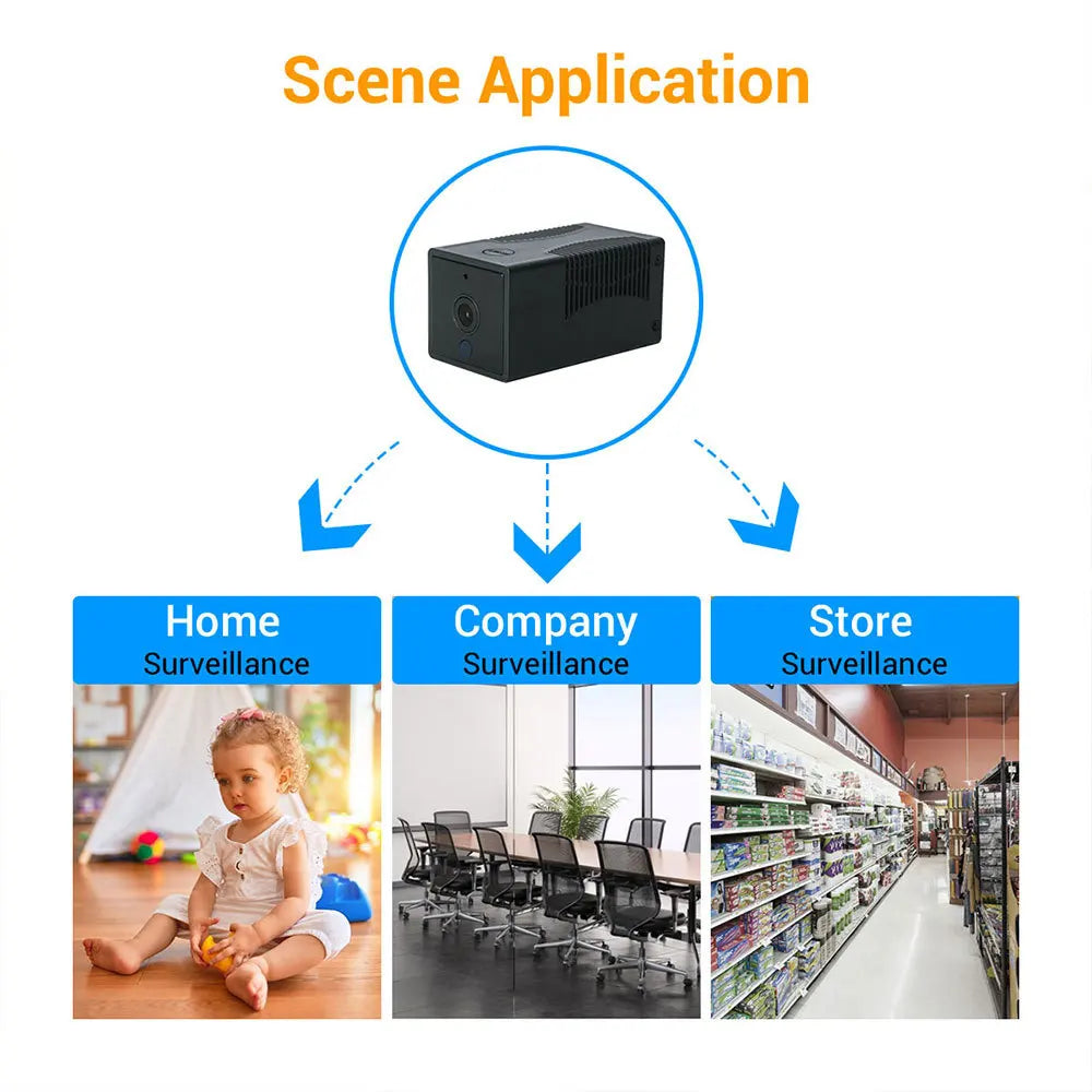 ESCAM G17 1080P Mini Wifi Camera Small Rechargeable Battery Powered Wireless CCTV Security Surveillance Camera Night Vision Cam