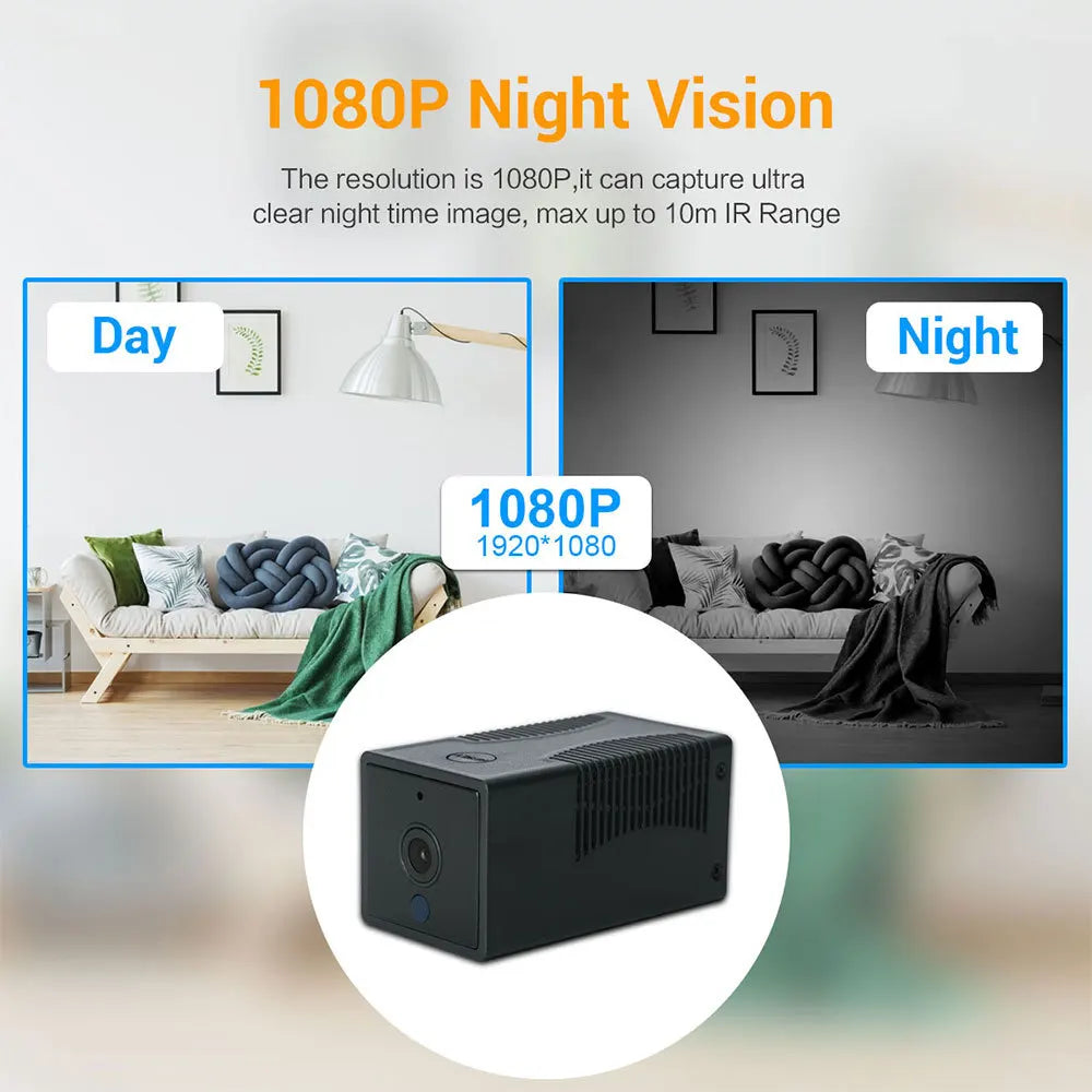 ESCAM G17 1080P Mini Wifi Camera Small Rechargeable Battery Powered Wireless CCTV Security Surveillance Camera Night Vision Cam