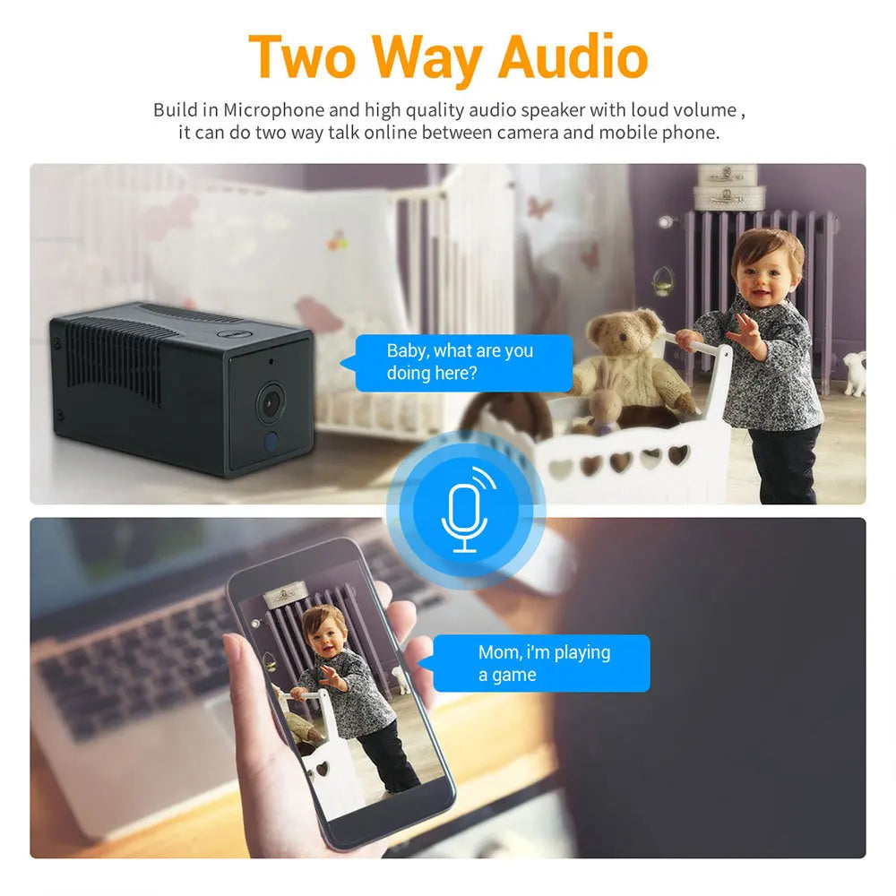 ESCAM G17 1080P Mini Wifi Camera Small Rechargeable Battery Powered Wireless CCTV Security Surveillance Camera Night Vision Cam